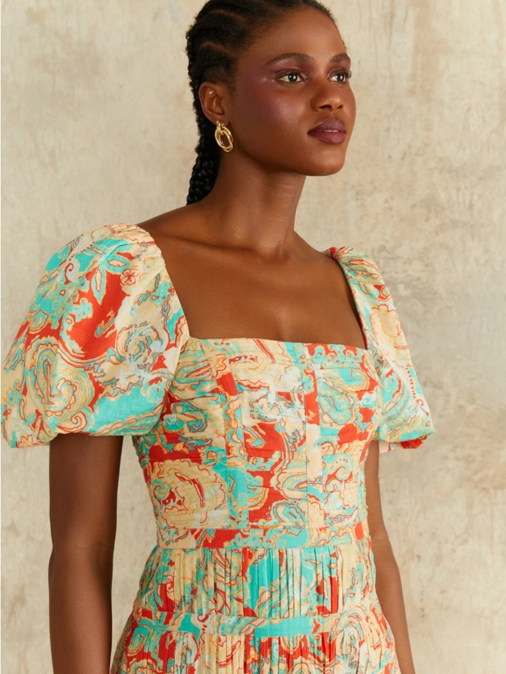 AMUR mini dress—Martin ruche desert Pai